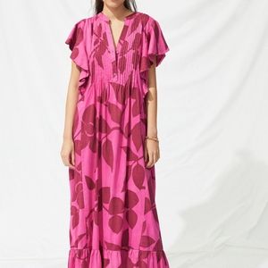 Maeve Cassandra maxi dress, xlarge,pink combo.